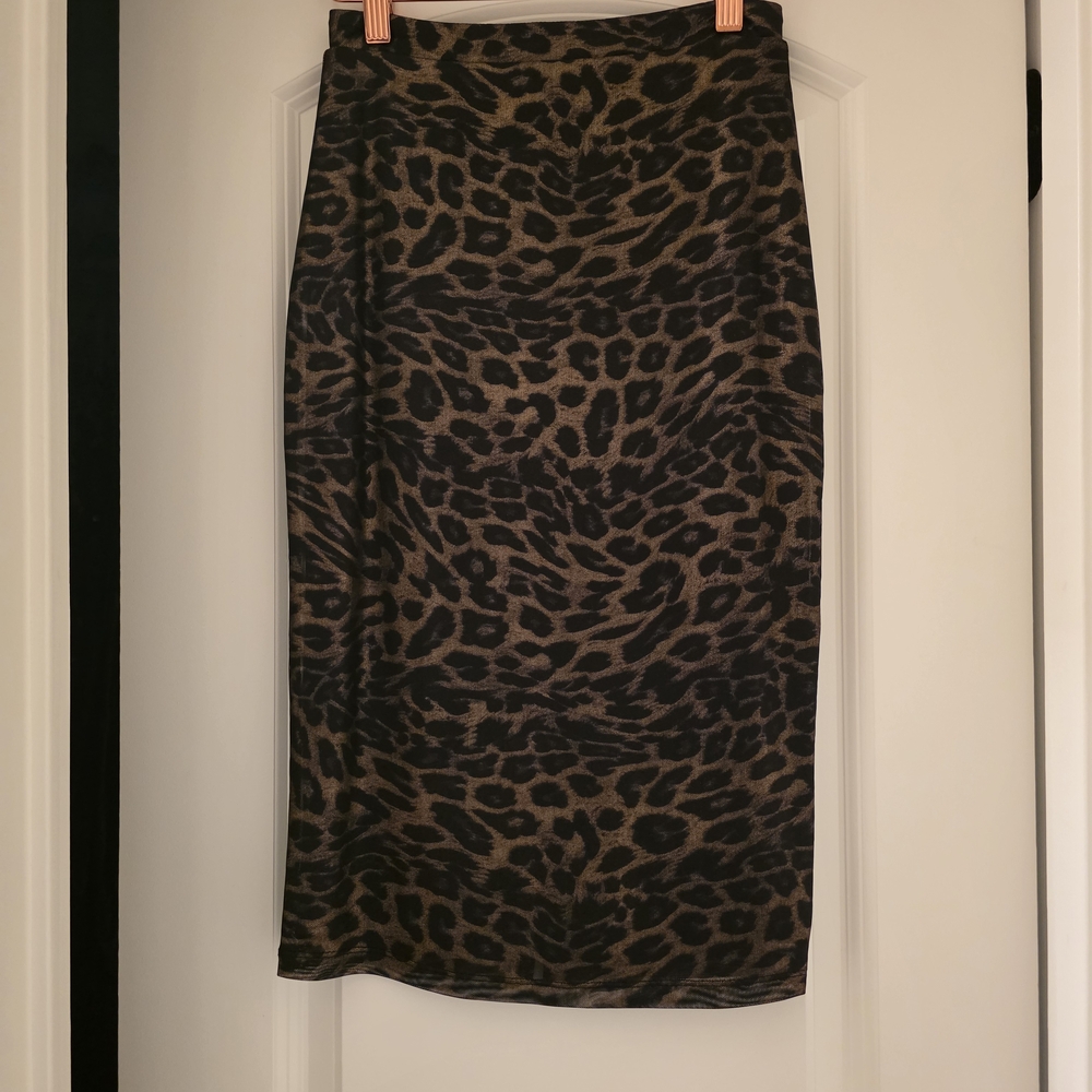 Bebe Animal Print Pencil Skirt